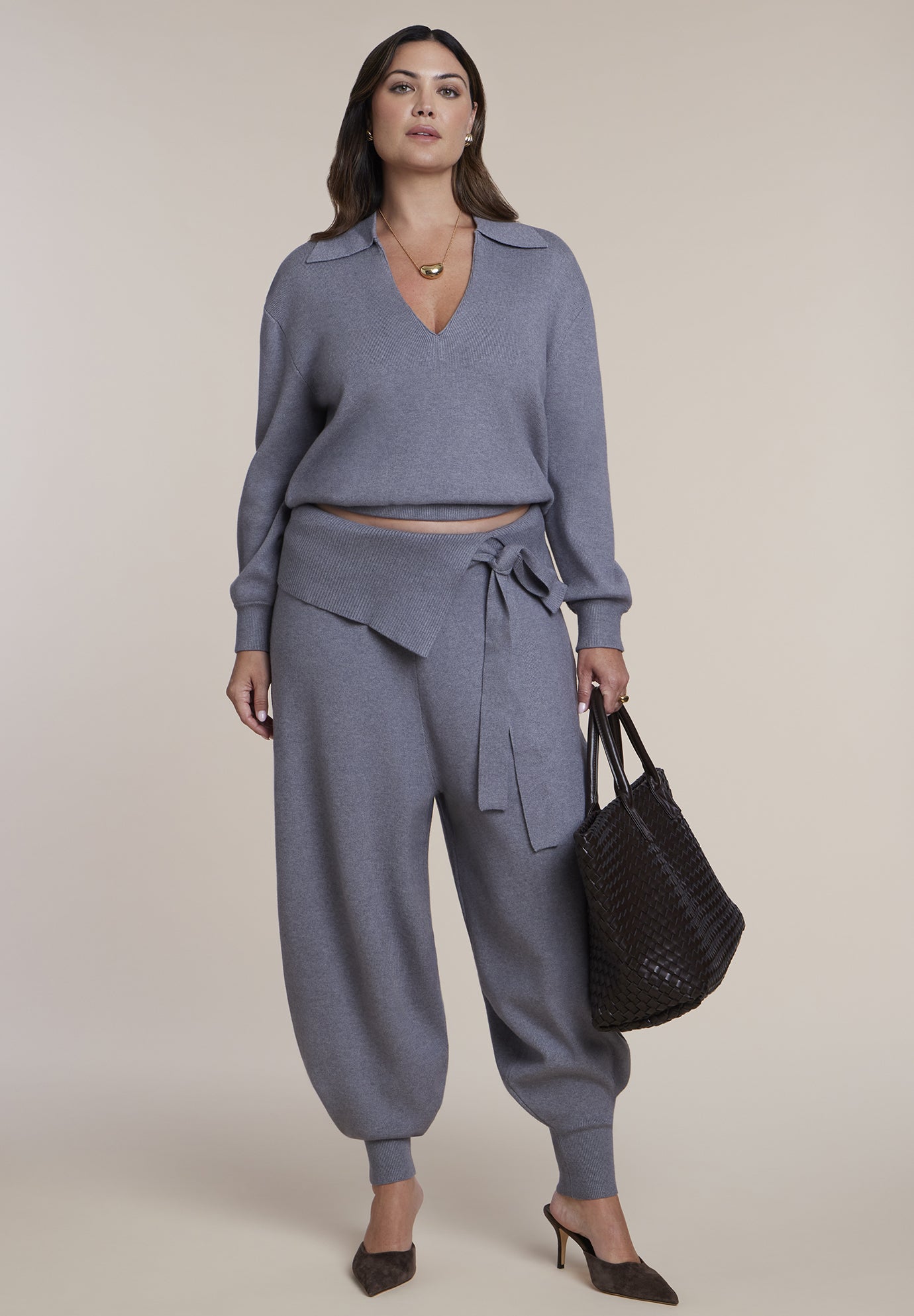 V-Neck Collared Sweater image number 3