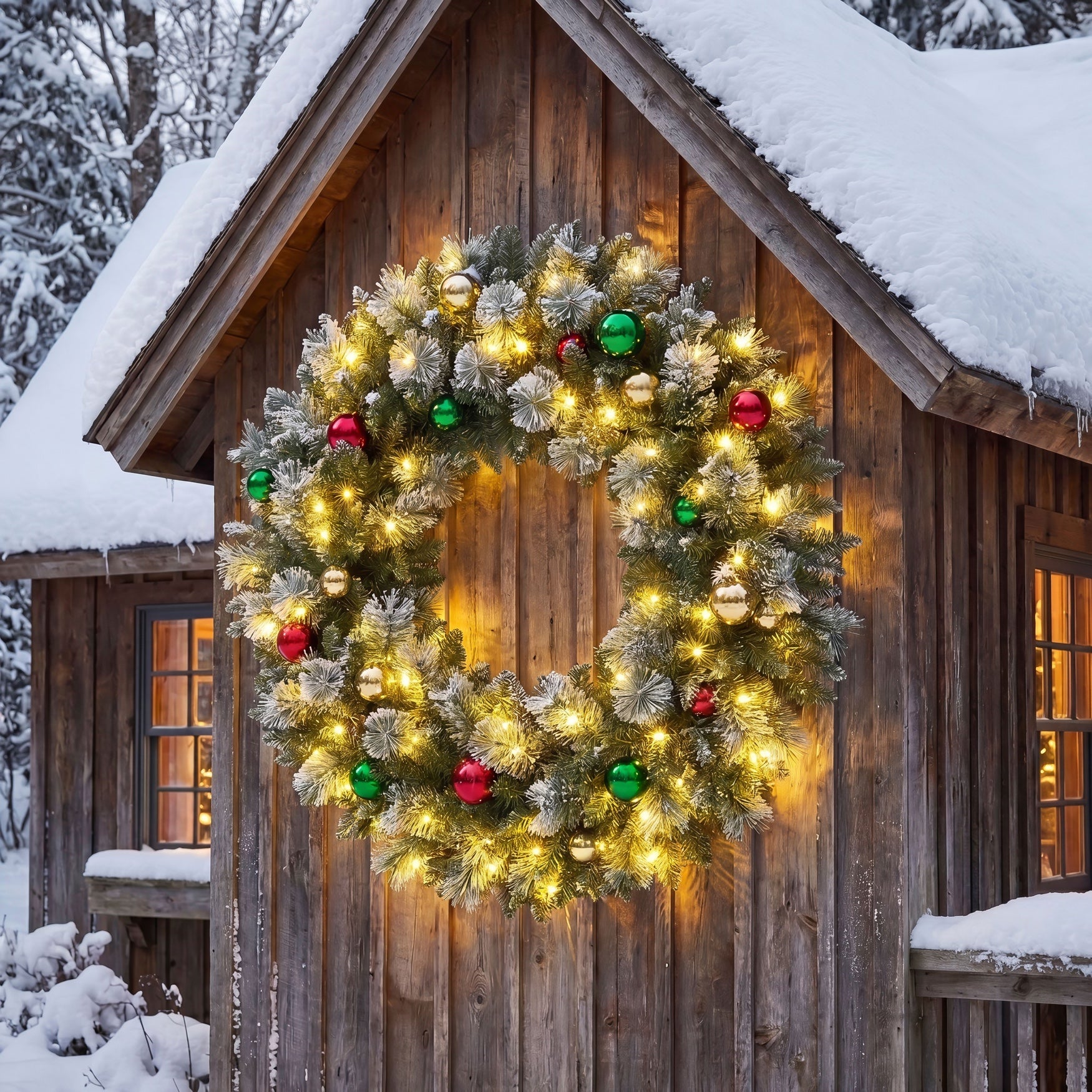Oversized 48" Diam Pre-lit Pre-decorated Wreath image number 1