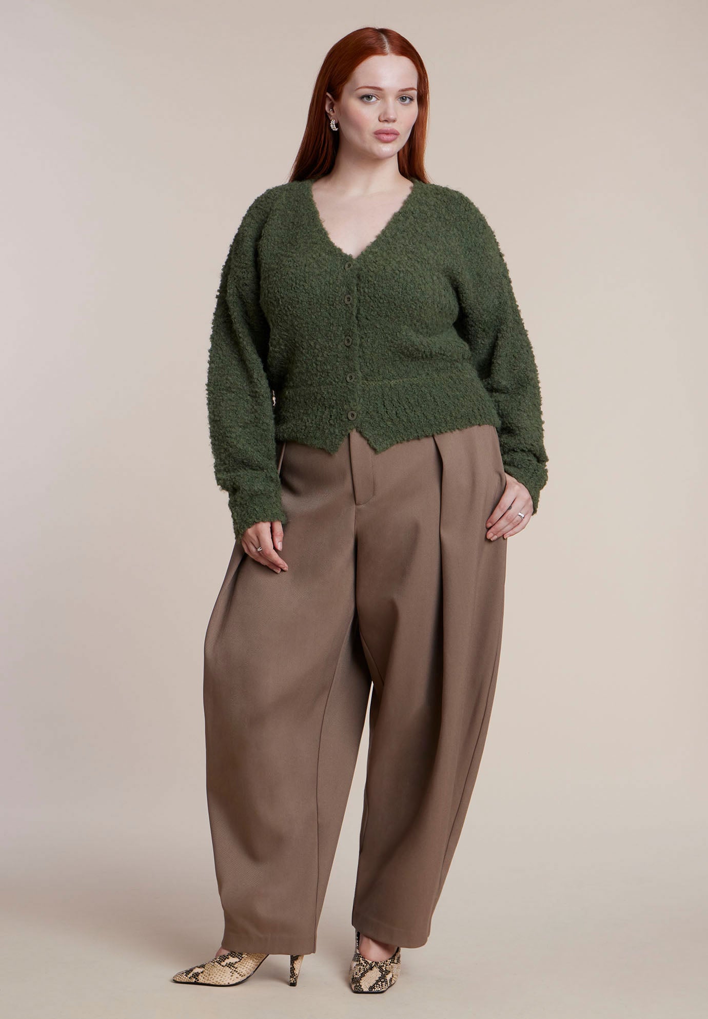 Pleat-Detail Tailored Barrel Pant image number 1
