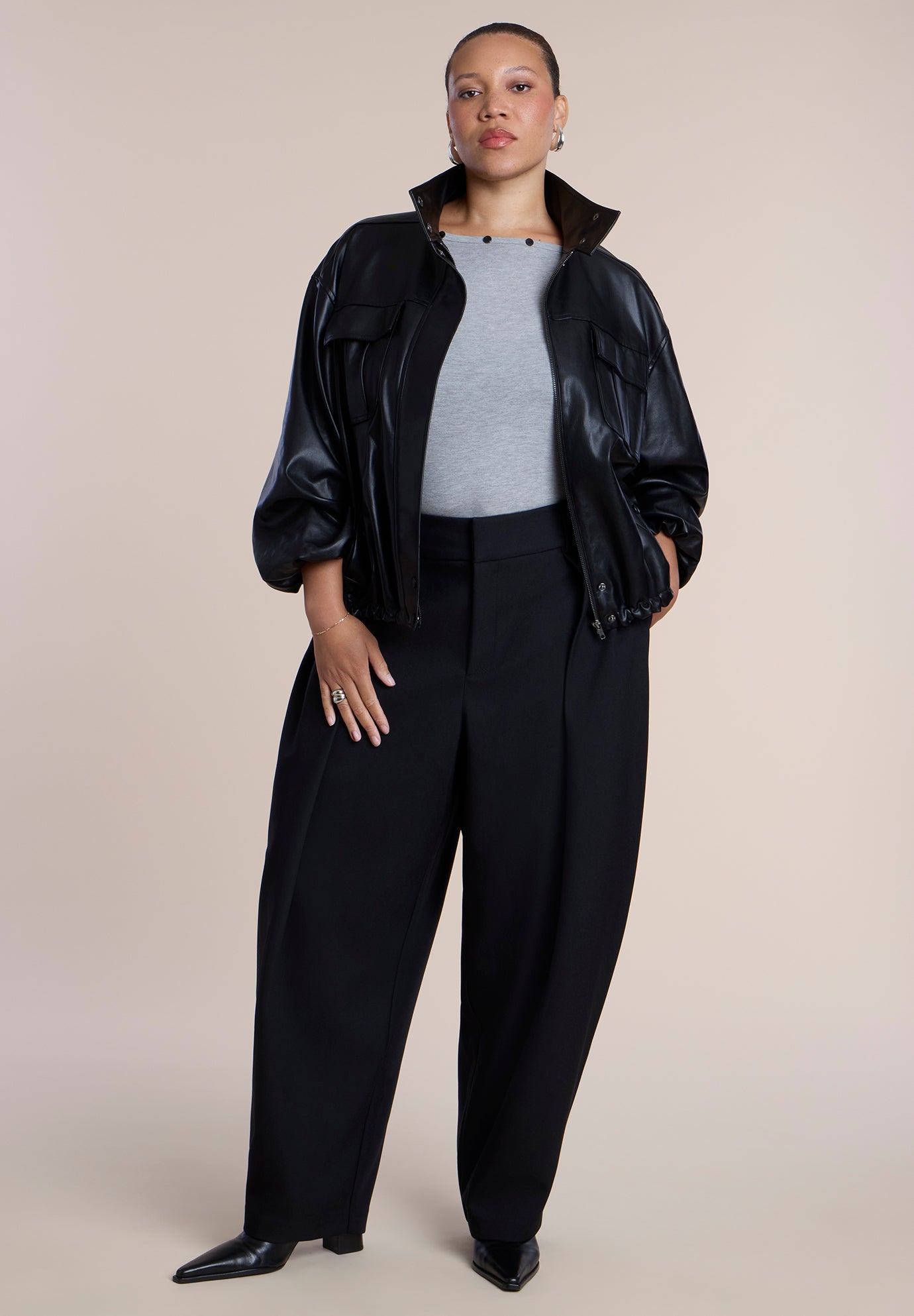 Pleat-Detail Tailored Barrel Pant image number 0