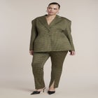 Houndstooth Fitted Slit-Hem Pant image number 2