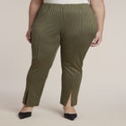 Houndstooth Fitted Slit-Hem Pant image number 0