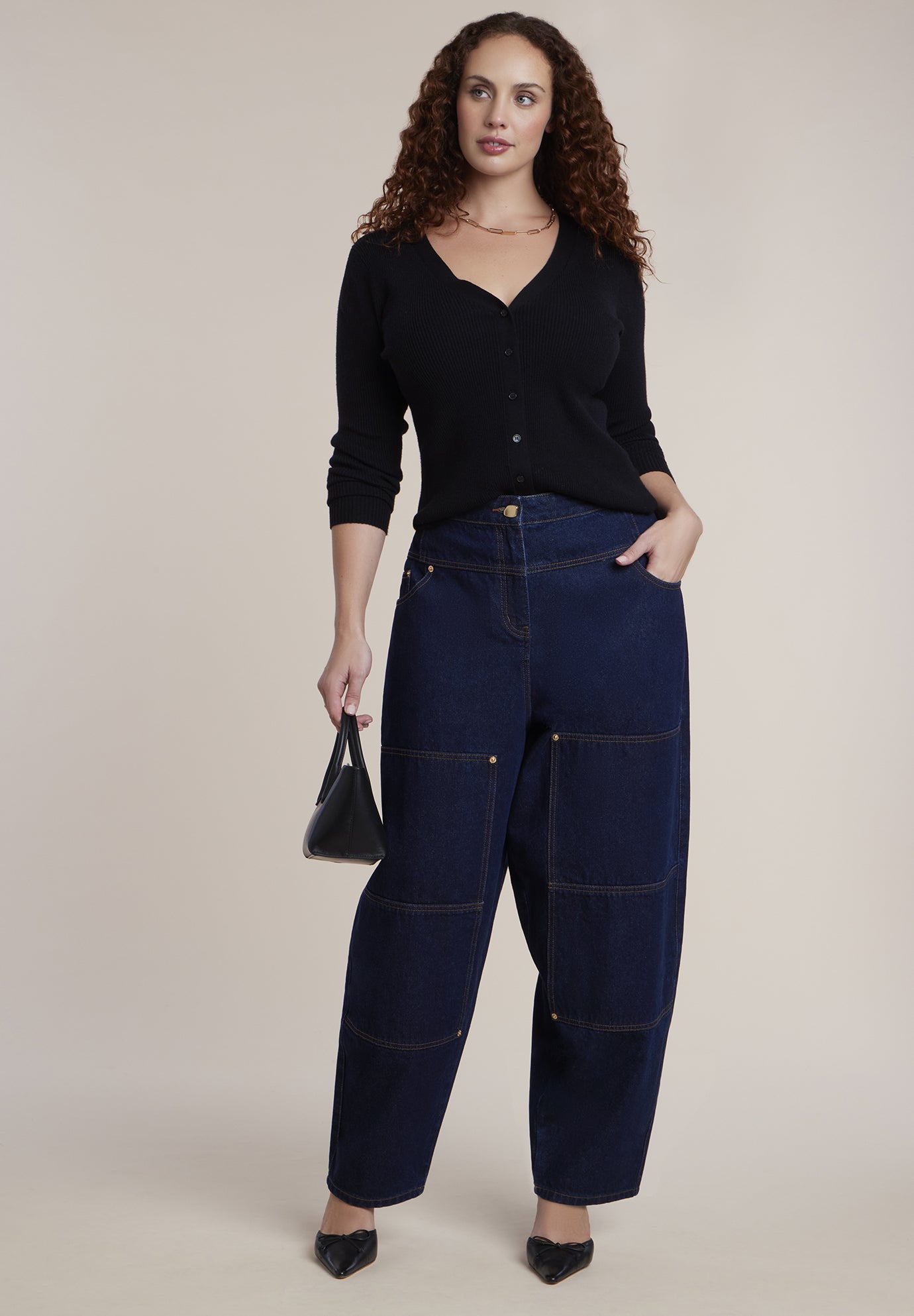 High-Rise Pocket Barrel Jean image number 1