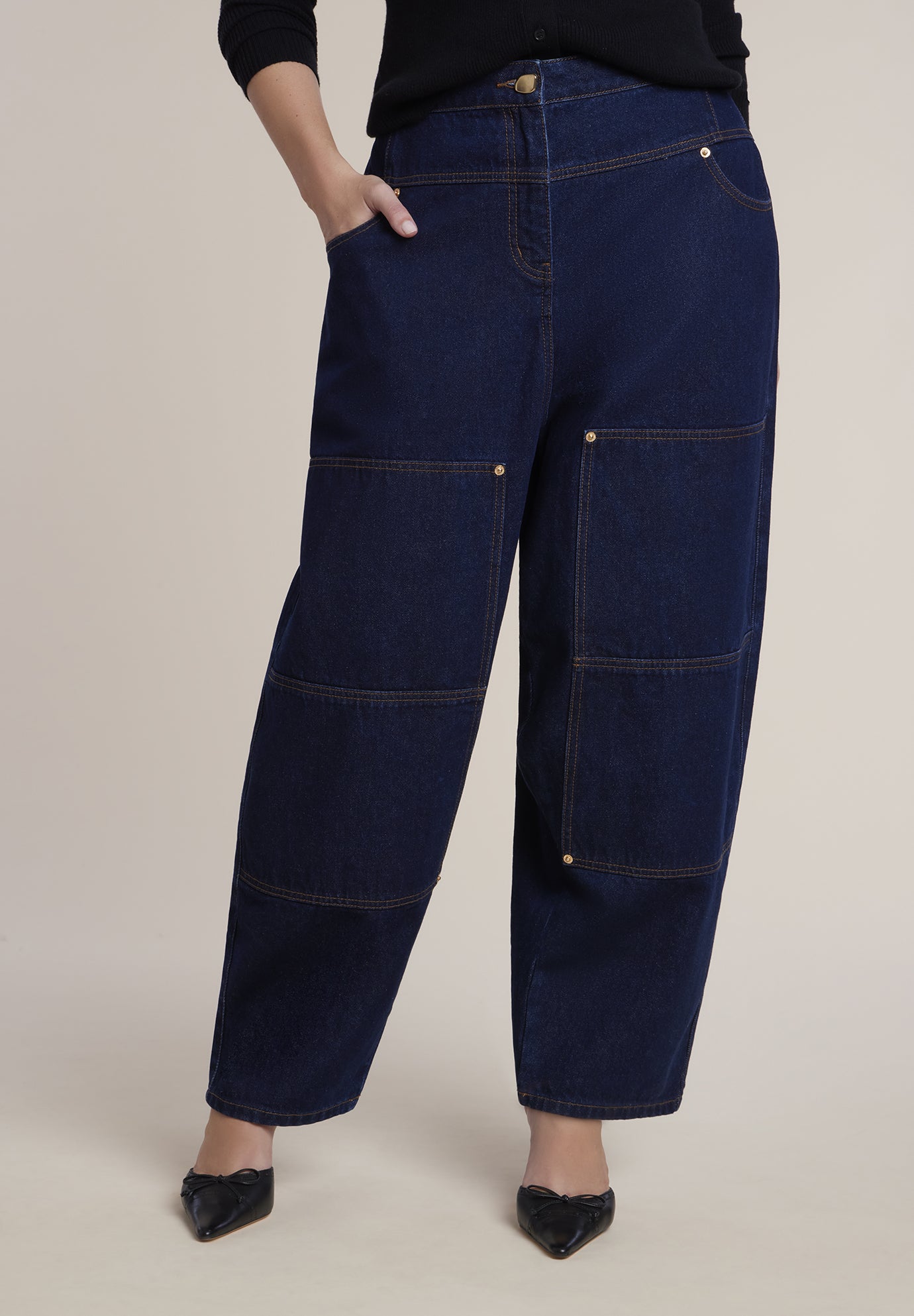 High-Rise Pocket Barrel Jean image number 2