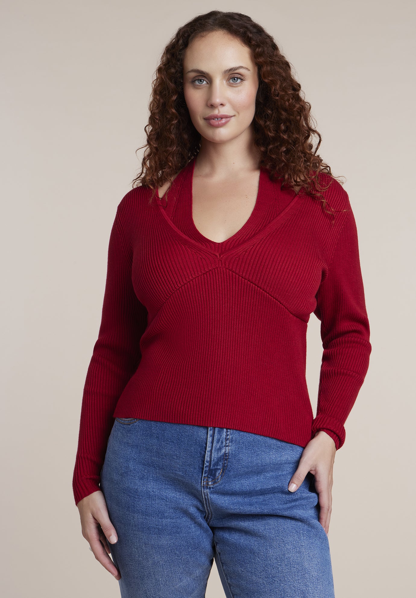 Layered Halter Neck Sweater image number 0