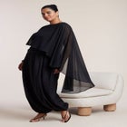 Asymmetric Top With Chiffon Cape image number 4