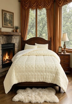 Flocked Sherpa Comforter Set