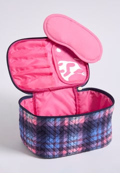 Travel Perfect 2pc Quilted Toiletry Case/Eye Mask Set