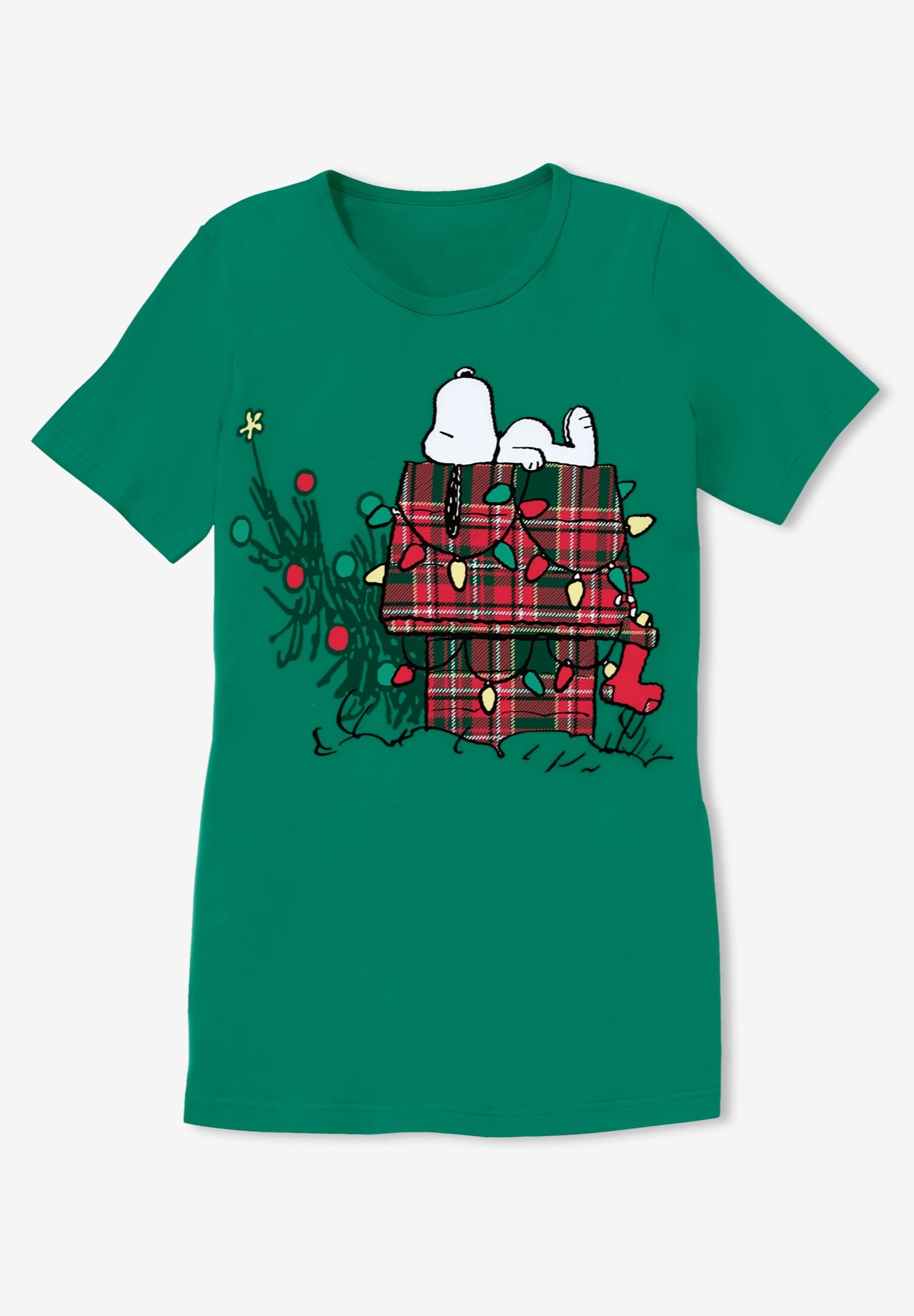 Snoopy Holiday House Crewneck Tee image number 1