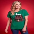 Snoopy Holiday House Crewneck Tee image number 0