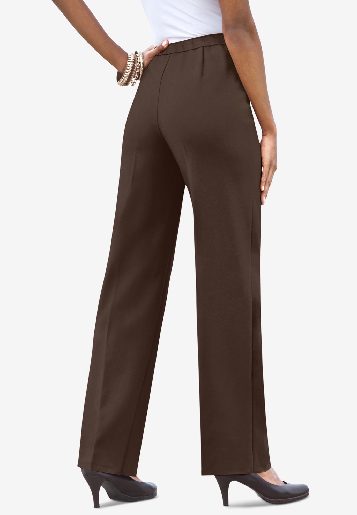 Plus Size Classic Bend Over&reg; Structured Straight Leg Pull-On Pant image number 0