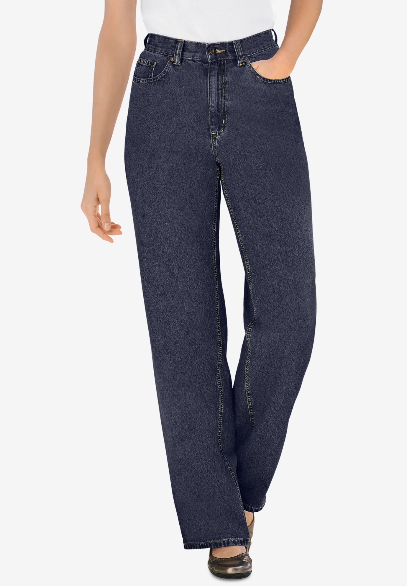 Perfect Relaxed All-Cotton Denim Five-Pocket Jeans image number 0