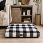 Sherpa Plaid Black Pillow Bed image number 0