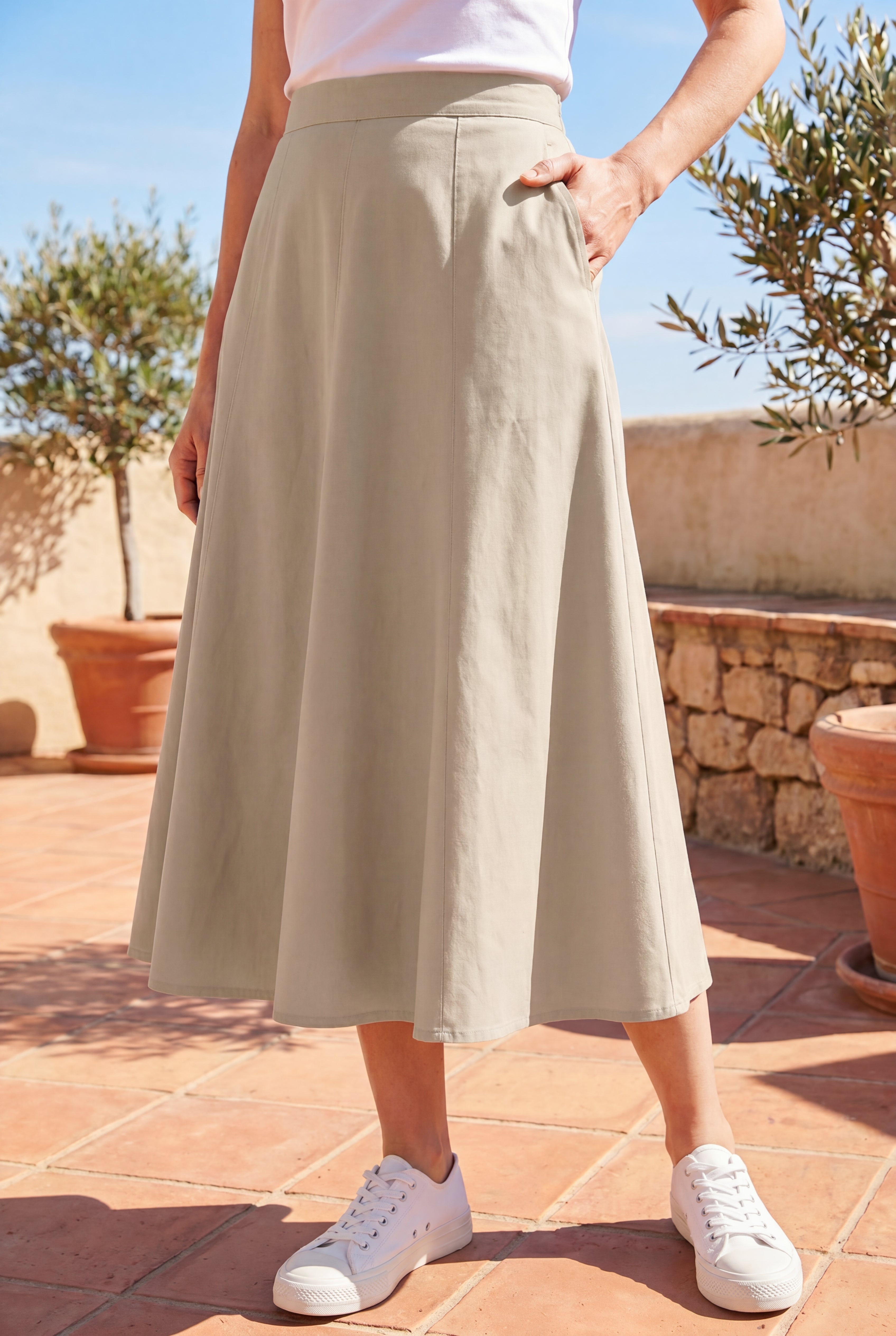 Linen-Blend Skirt image number 0