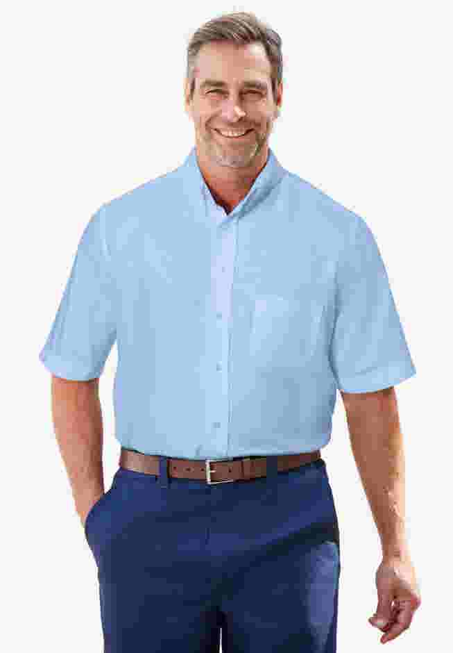 Wrinkle-Free Short-Sleeve Oxford Dress Shirt image number 3
