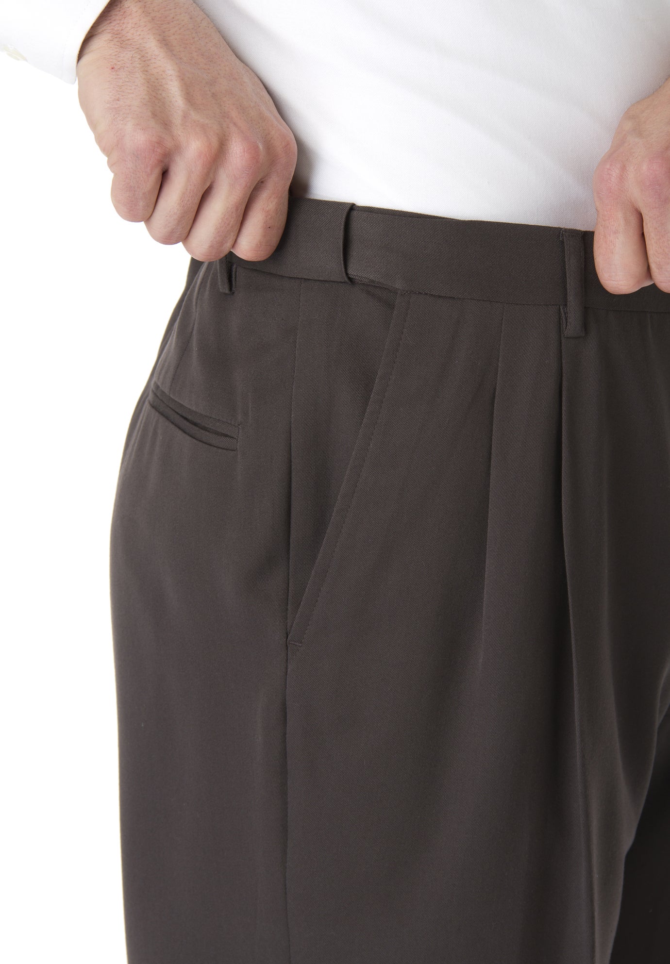 No Hassle Classic Fit Expandable Waist Double-Pleat Dress Pants image number 3