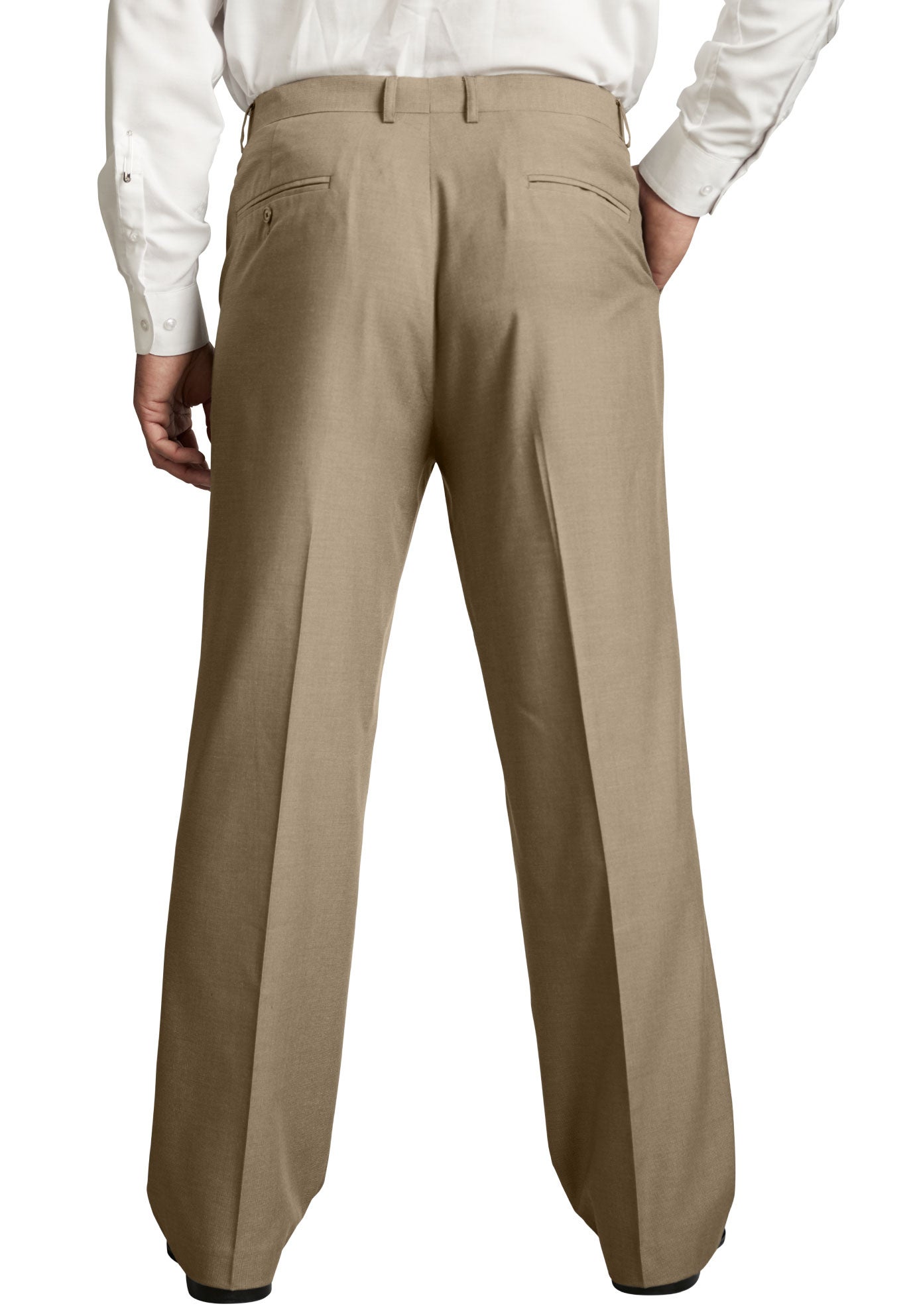KS Signature No Hassle Classic Fit Expandable Waist Plain Front Dress Pants image number 1