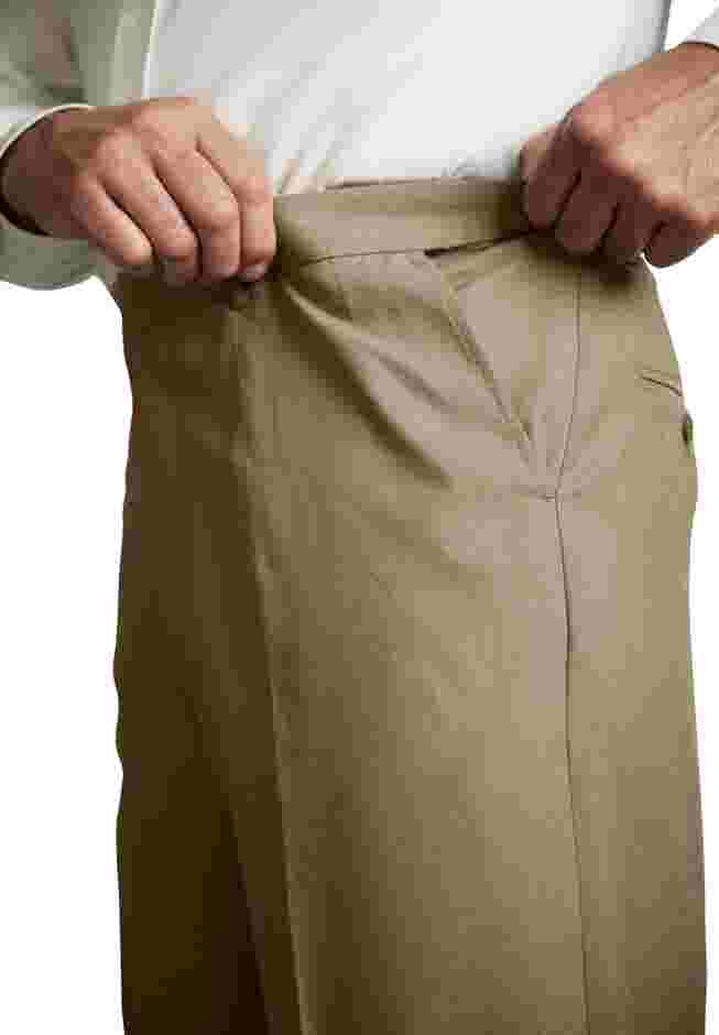 KS Signature No Hassle Classic Fit Expandable Waist Plain Front Dress Pants image number 2