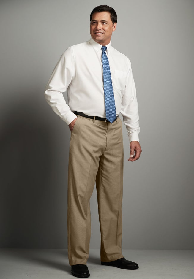 KS Signature No Hassle Classic Fit Expandable Waist Plain Front Dress Pants image number 6