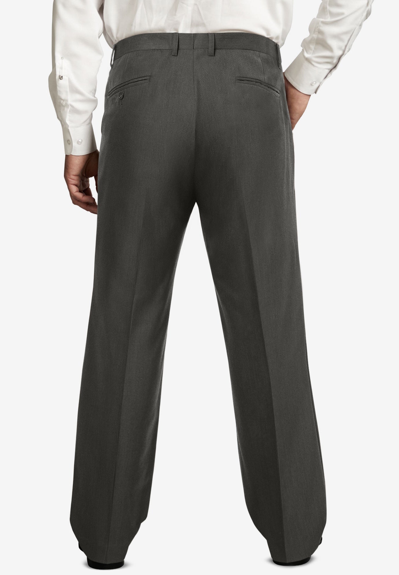 KS Signature No Hassle Classic Fit Expandable Waist Plain Front Dress Pants image number 1