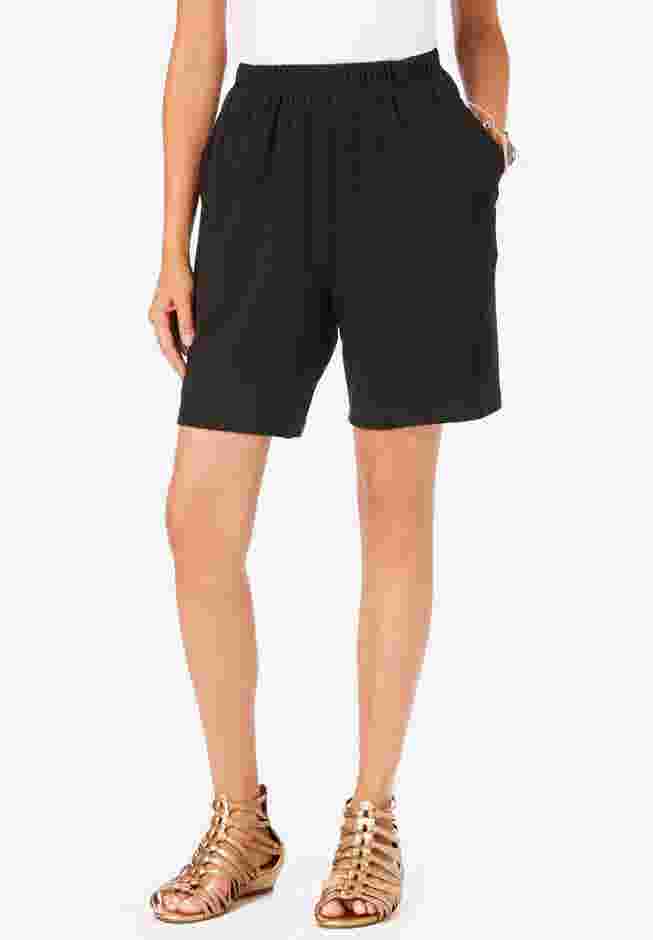 Plus Size Soft Knit Pull-On Short image number 0