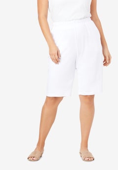 Plus Size Soft Knit Pull-on Bermuda Short