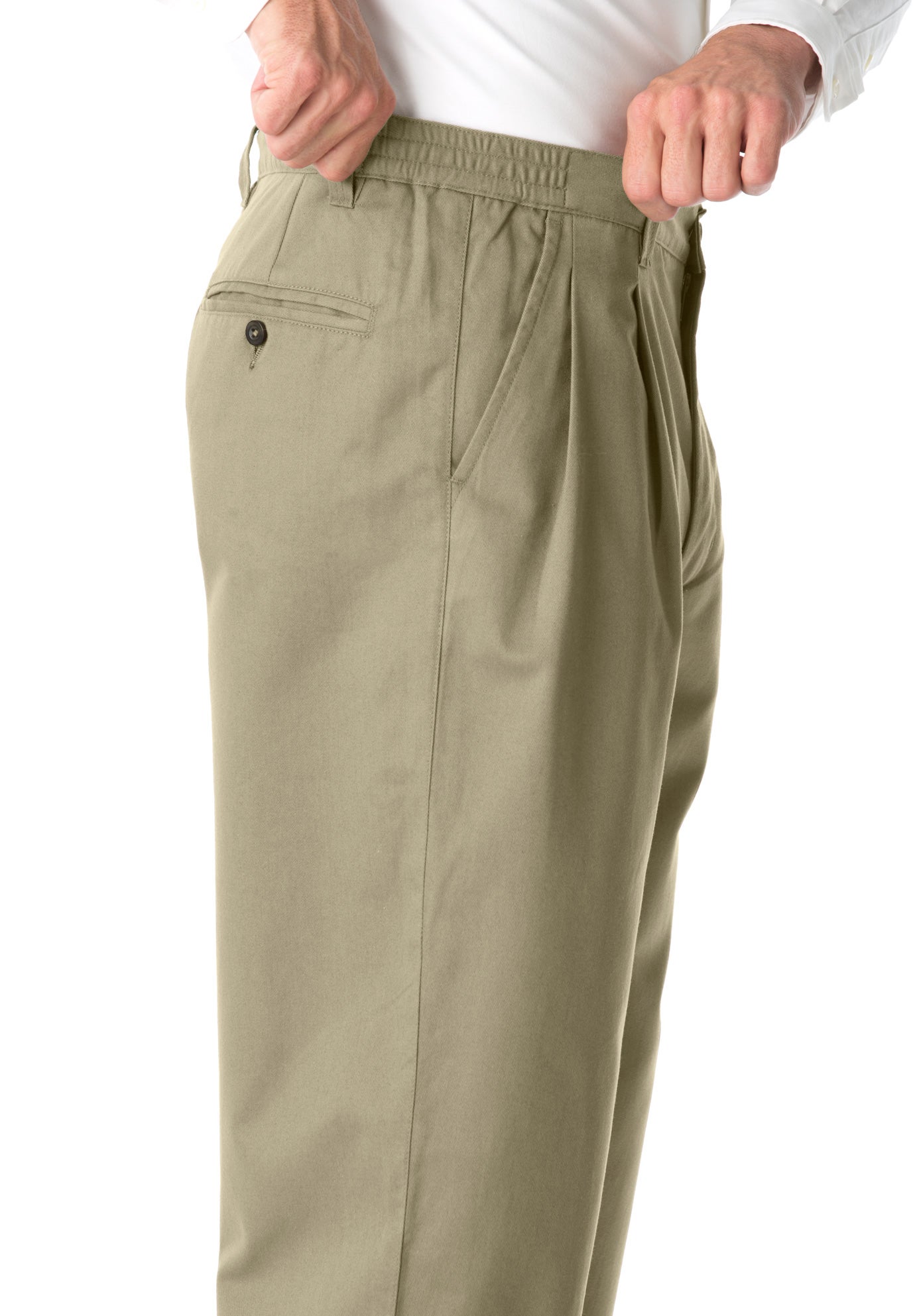 Wrinkle-Free Double-Pleat Pant with Side-Elastic Waist image number 2