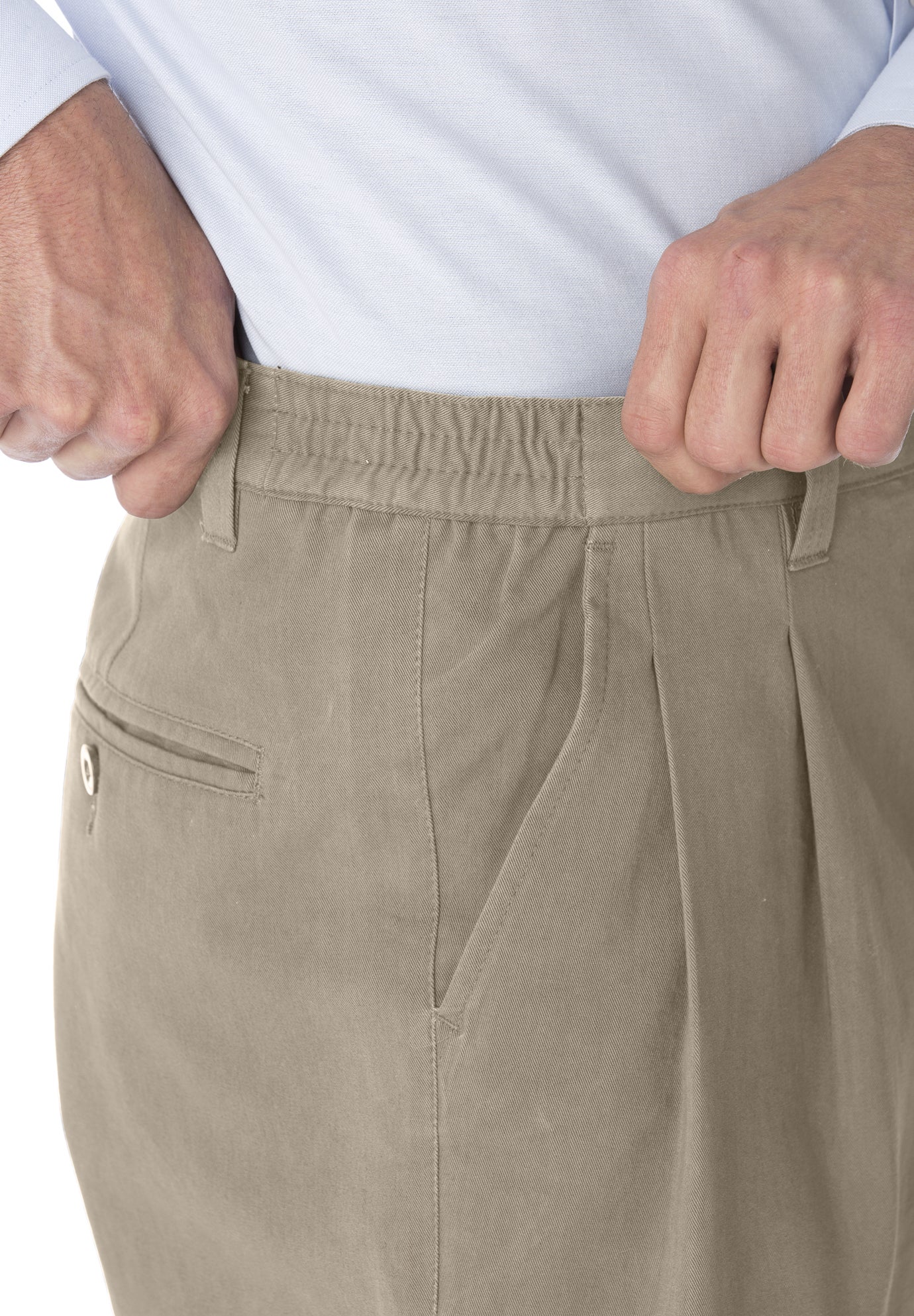 Wrinkle-Free Double-Pleat Pant with Side-Elastic Waist image number 3