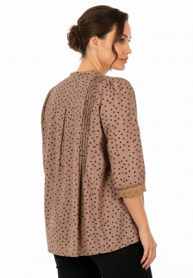 Plus Size Juliet Lace Trim Button-Down Shirt image number 1