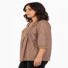 Plus Size Juliet Lace Trim Button-Down Shirt image number null