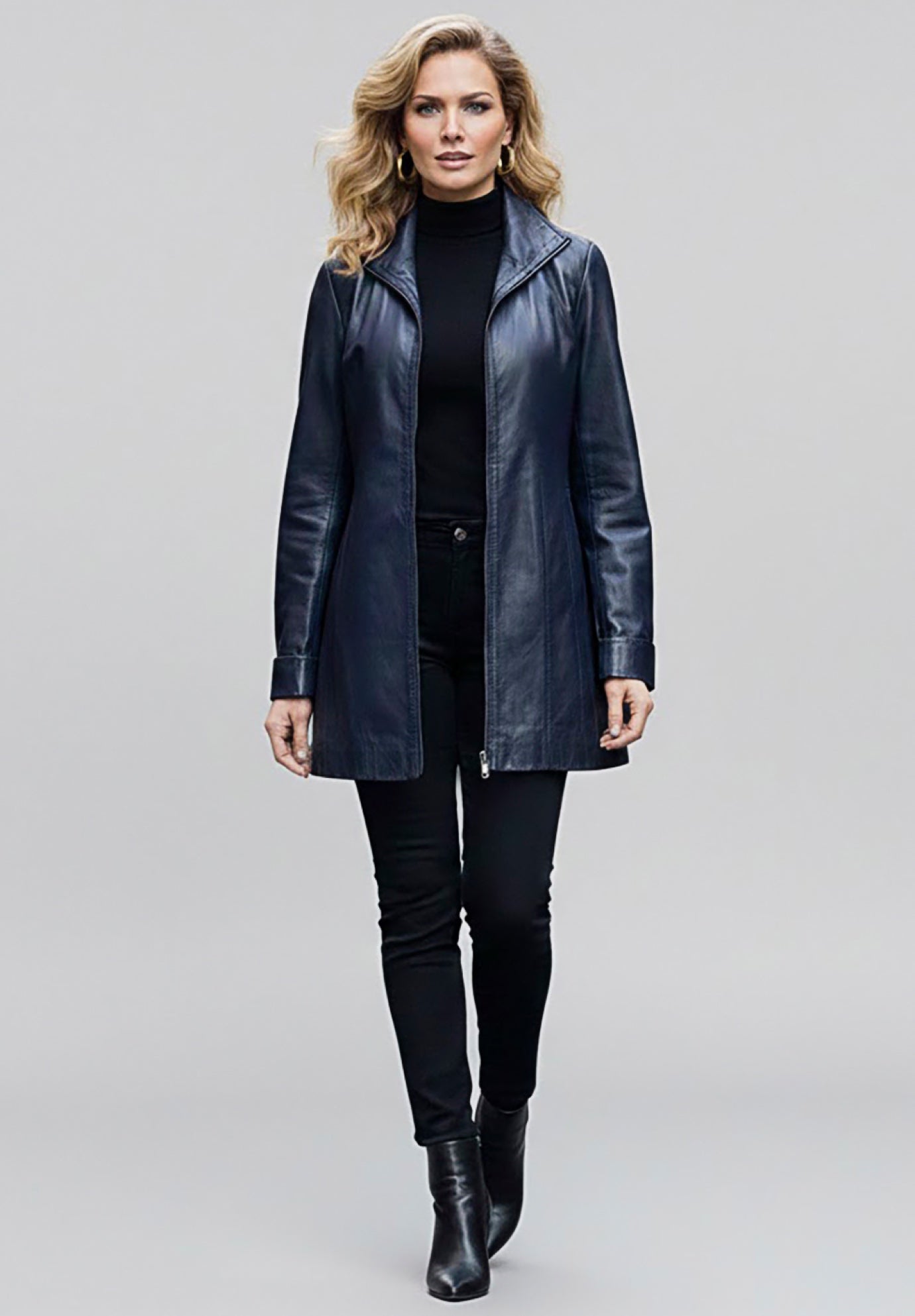 Plus Size A-Line Leather Jacket image number 0