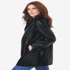 Plus Size A-Line Leather Jacket image number null