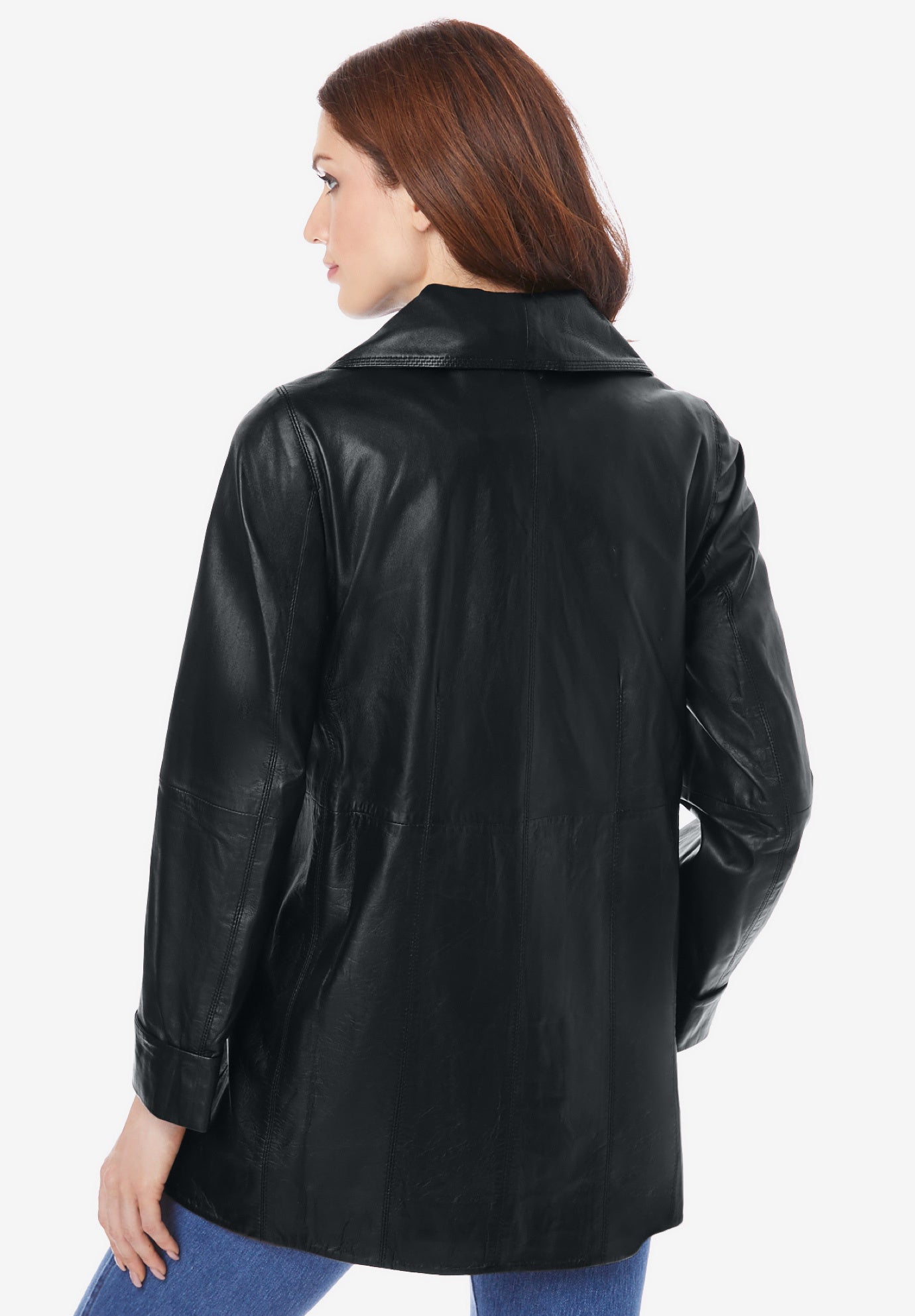 Plus Size A-Line Leather Jacket image number 2