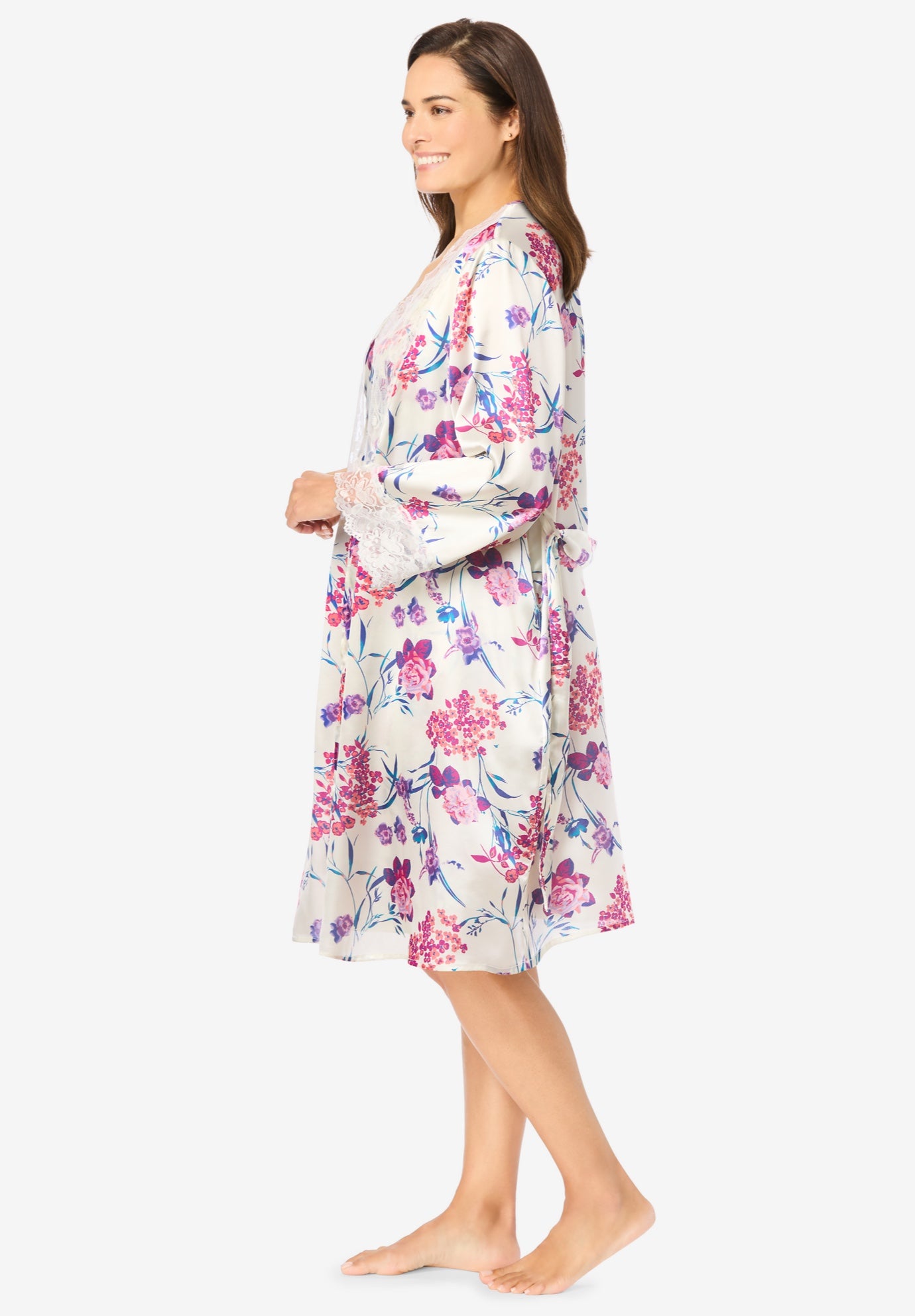 The Luxe Satin Short Peignoir Set image number 2