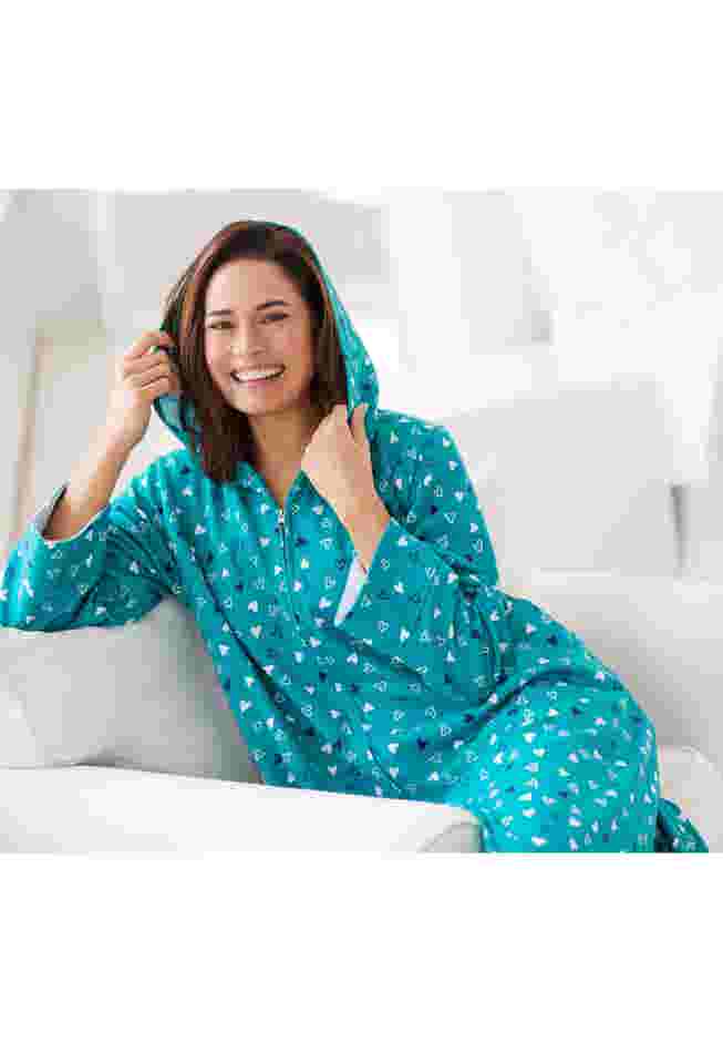 Long Hooded Fleece Sweatshirt Robe image number 3