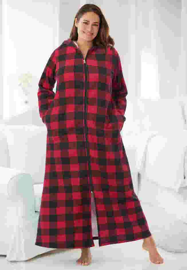 Long Hooded Fleece Sweatshirt Robe image number 0