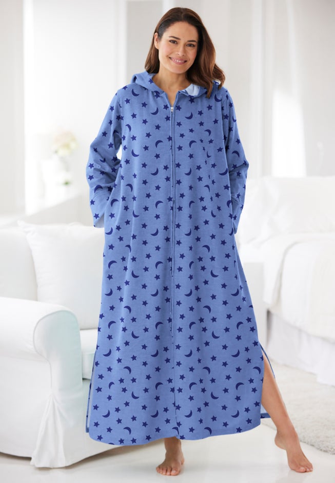 Long Hooded Fleece Sweatshirt Robe image number 5