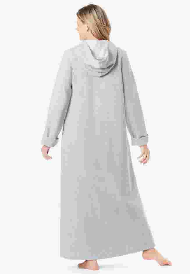 Long Hooded Fleece Sweatshirt Robe image number 1