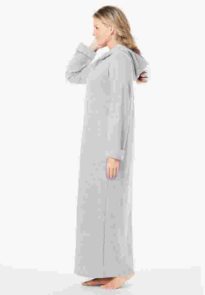 Long Hooded Fleece Sweatshirt Robe image number 2