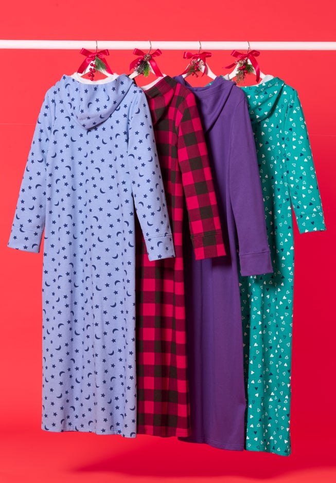 Long Hooded Fleece Sweatshirt Robe image number 8