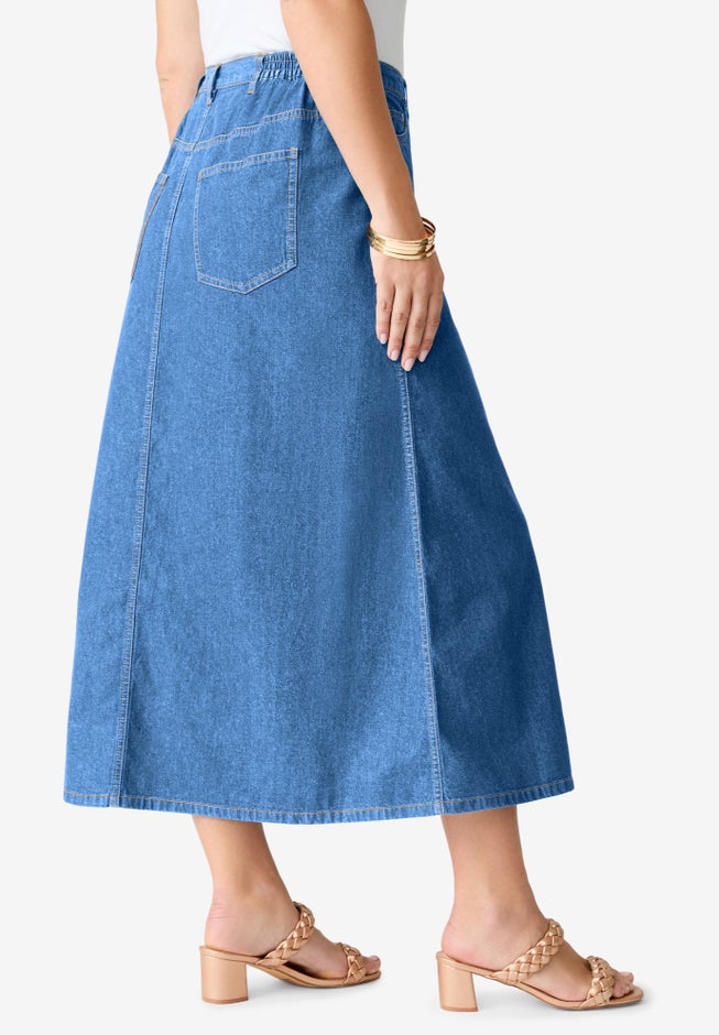 Plus Size Easy-Wear A-Line Skirt image number 2