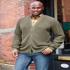 Shaker Knit V-Neck Cardigan Sweater image number null