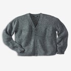 Shaker Knit V-Neck Cardigan Sweater image number null
