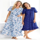 Short Floral Print Cotton Gown image number null