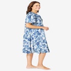 Short Floral Print Cotton Gown image number null