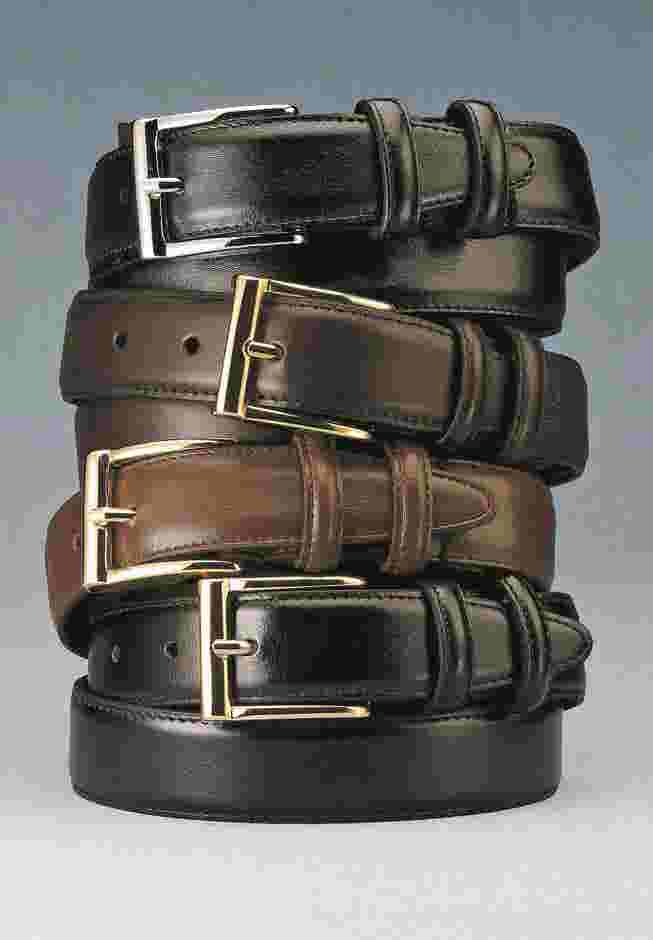 Synthetic Leather Belt with Classic Stitch Edge image number 1