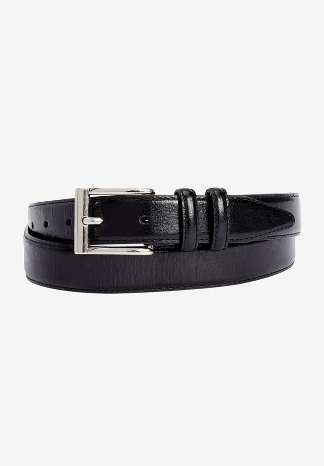 Synthetic Leather Belt with Classic Stitch Edge image number 0