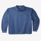Long-Sleeve Shrink-Less&trade; Cotton Polo Shirt image number null