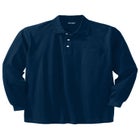 Long-Sleeve Shrink-Less&trade; Cotton Polo Shirt image number null