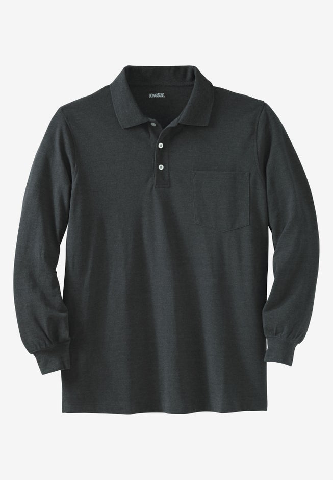 Long-Sleeve Shrink-Less™ Cotton Polo Shirt image number 0
